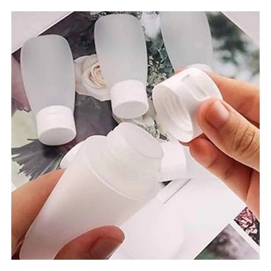 PACK4 DISPENSADORES DE VIAJE RECARGABLES Y EXPRIMIBLES BLANCO 60 ML GEL Y JABON - 2