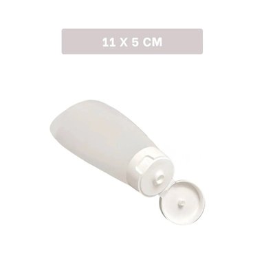 PACK4 DISPENSADORES DE VIAJE RECARGABLES Y EXPRIMIBLES BLANCO 60 ML GEL Y JABON - 4