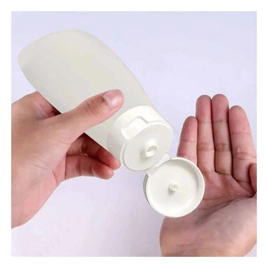 PACK2 RECIPIENTES LIVIANOS RECARGABLES Y EXPRIMIBLES BLANCO 60 ML COSMETICA Y+REGALO STICKER - 5