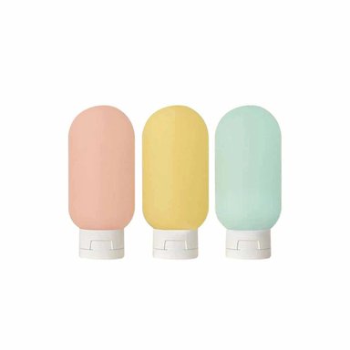 PACK4 DISPENSADORES TRANSPARENTES RECARGABLES Y EXPRIMIBLES MULTICOLOR 60 ML Y+PAPEL REGALO - 3