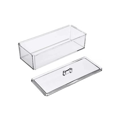 PACK2 CAJA ORGANIZADORA DE ACRILICO DE 1 NIVEL TRANSPARENTE