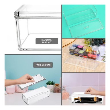 PACK4 CAJA CONTENEDOR EN TRANSPARENTE Y+REGALO STICKERS