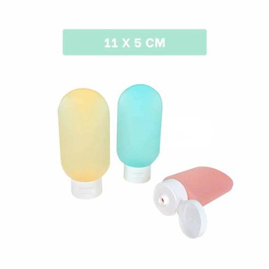 PACK4 DISPENSADORES PEQUENOS RECARGABLES Y EXPRIMIBLES MULTICOLOR 60 ML FACILES DE LLEVAR - 4