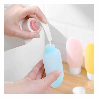 PACK12 RECIPIENTES PERSONALES RECARGABLES Y EXPRIMIBLES MULTICOLOR 60 ML JABON Y+PAPEL REGALO - 5