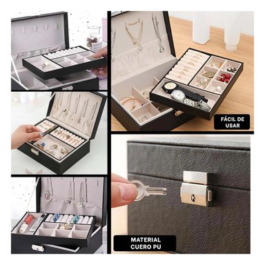 PACK6 JOYERO DE 2 NIVELES EN TONO NEGRO Y+REGALO STICKERS