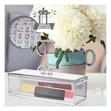 PACK12 CAJA CONTENEDOR EN TRANSPARENTE Y+REGALO STICKERS
