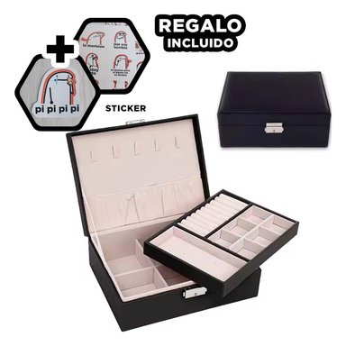 PACK12 ESTUCHE ELEGANTE PARA JOYERIA NEGRO Y+REGALO STICKERS