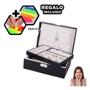 PACK6 JOYERO DE ALMACENAR EN NEGRO Y+BANDERITAS ADHESIVAS