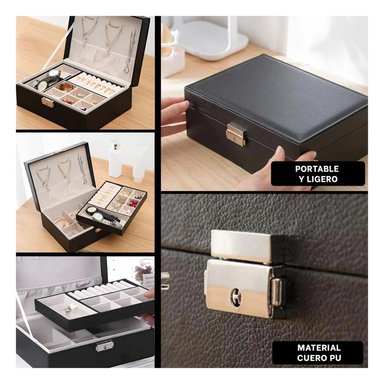 PACK6 JOYERO ORGANIZADOR CON CERRADURA NEG Y+REGALO AGENDITA