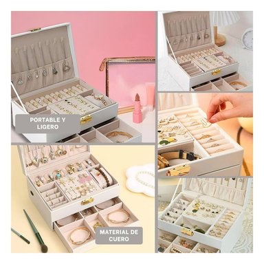 PACK4 JOYERO CON CAJON DIVISIONES BLANCO Y+REGALO STICKERS