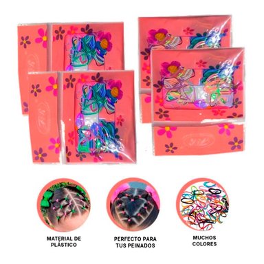 PACK12 BOLSA CON COLETS DE PELO PARA NIÑA EN MULTICOLOR