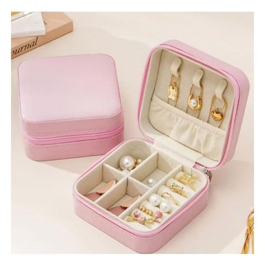 PACK2 JOYERO CIERRE Y PORTABLE ROSADO Y+REGALO STICKERS