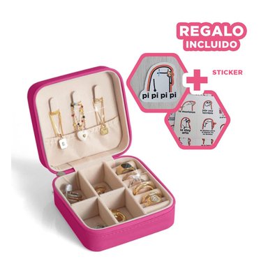 PACK6 ESTUCHE AROS FEMENINO EN FUCSIA Y+REGALO STICKERS