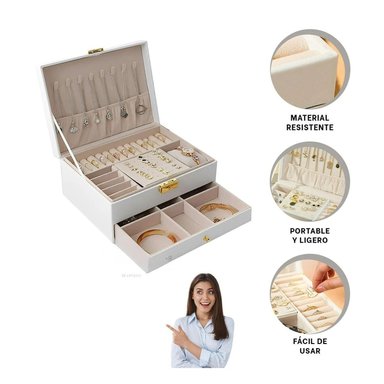 PACK2 JOYERO LLAVE Y PORTABLE BLANCO Y+REGALO STICKERS