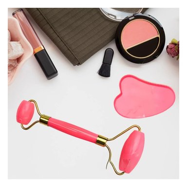 PACK12 INSTRUMENTO FACIAL ROSADO SET DE 2 DE PLASTICO PARA CUIDADO Y+REGALO STICKER - 5