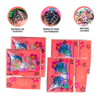 PACK4 ESTUCHE DE LIGAS MULTICOLOR Y+PAPEL DE REGALO