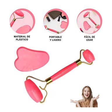 PACK6 RODILLO RELAJANTE PARA ROSTRO ROSADO Y+PAPEL DE REGALO - 6