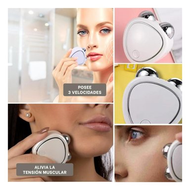 PACK4 MASAJEADOR POTENTE RODILLO BLANCO Y+REGALO STICKERS