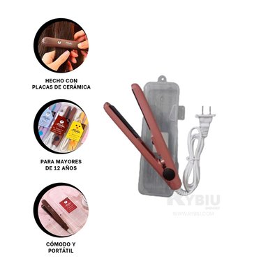 PACK2 MINI PLANCHA DE CABELLO EN GUINDA Y+REGALO STICKERS