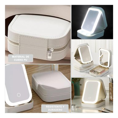 PACK4 JOYERO CON ESPEJO DIVISIONES BLANCO Y+REGALO STICKERS