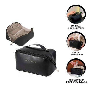 PACK4 BOLSO DE MAQUILLAJE NEGRO Y+PAPEL DE REGALO