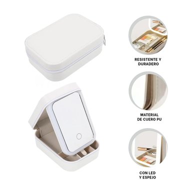 PACK2 JOYERO CIERRE Y PORTABLE BLANCO Y+REGALO STICKERS