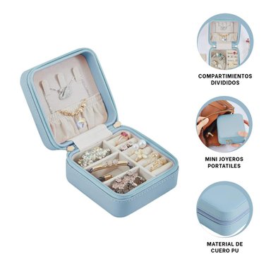 PACK4 CAJITA COLLARES FEMENINO EN AZUL Y+PAPEL DE REGALO