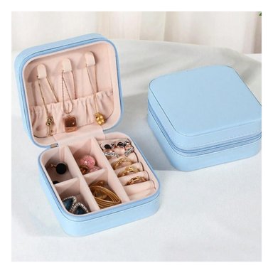 PACK6 CAJITA DE COLLARES PARA DAMAS EN COLOR CELESTE