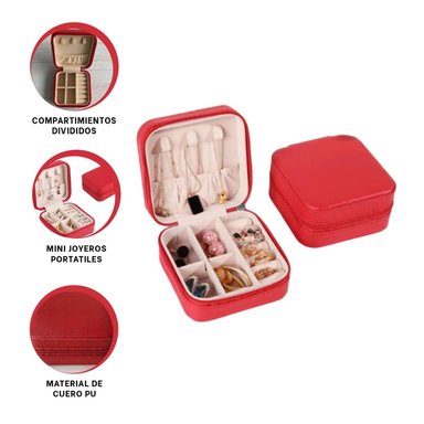 PACK4 CAJITA PARA GUARDAR COLLARES EN COLOR ROJO