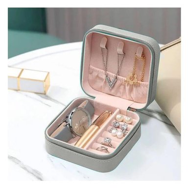 PACK2 JOYERO CON COMPARTIMENTOS CON CIERRE PORTATIL GRIS