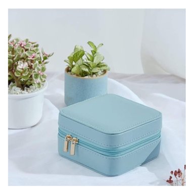 PACK2 JOYERO PORTATIL DIVISIONES EN AZUL Y+PAPEL DE REGALO