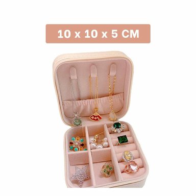 PACK2 JOYERO PORTATIL DIVISIONES MELON Y+PAPEL DE REGALO