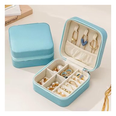 PACK4 CAJITA PARA GUARDAR COLLARES EN COLOR CELESTE