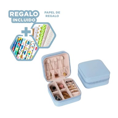 PACK12 ESTUCHE PARA ANILLOS DE MUJER AZUL Y+PAPEL DE REGALO