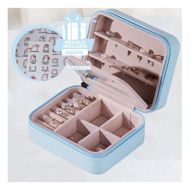 PACK6 CAJITA COLLARES FEMENINO EN CELESTE Y+REGALO STICKERS