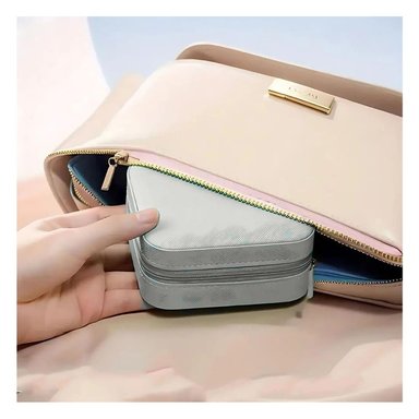 PACK2 JOYERO CIERRE Y PORTABLE GRIS Y+REGALO STICKERS