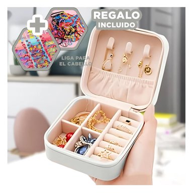 CAJITA PARA GUARDAR COLLARES GRIS Y+LIGAS DE REGALO