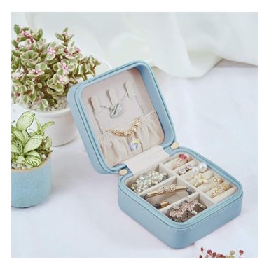 PACK2 JOYERO CIERRE Y PORTABLE AZUL Y+REGALO STICKERS