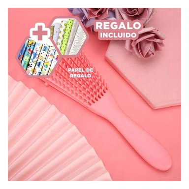 PACK12 CEPILLO RESISTENTE EN COLOR ROSADO Y+PAPEL DE REGALO