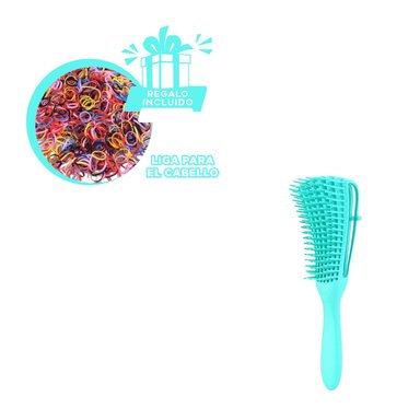 PEINETA PARA QUITAR NUDOS VERDE Y+LIGAS DE REGALO