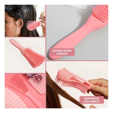 PACK4 PEINE DE CUERPO HUECO PARA PELO ROSA Y+REGALO STICKERS