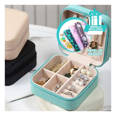 PACK12 ESTUCHE PARA ANILLOS MUJER TURQUEZA Y+PAPEL DE REGALO