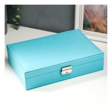 PACK2 JOYERO ORGANIZADOR PARA ANILLOS DE COLOR CELESTE