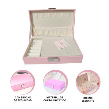 PACK4 CAJA PARA JOYAS DINAMICO ROSADO Y+PAPEL DE REGALO