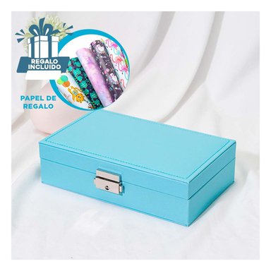 PACK6 CAJA UTIL PARA ANILLOS EN CELESTE Y+PAPEL DE REGALO