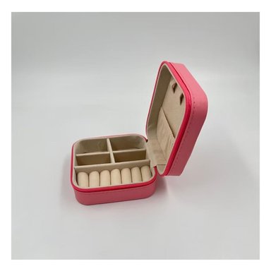 PACK2 JOYERO CON COMPARTIMENTOS CON CIERRE PORTATIL FUCSIA