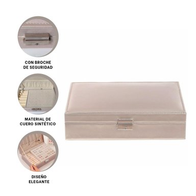 PACK6 CAJA DINAMICA RECTANGULAR PARA JOYAS EN TONO BEIGE
