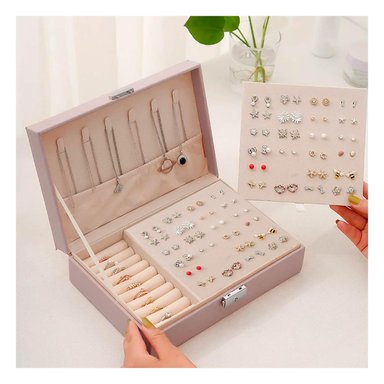 PACK2 JOYERO RESISTENTE DE COLOR BEIGE Y+REGALO STICKERS