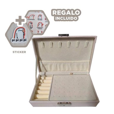 JOYERO RESISTENTE DE COLOR BEIGE Y+REGALO STICKERS