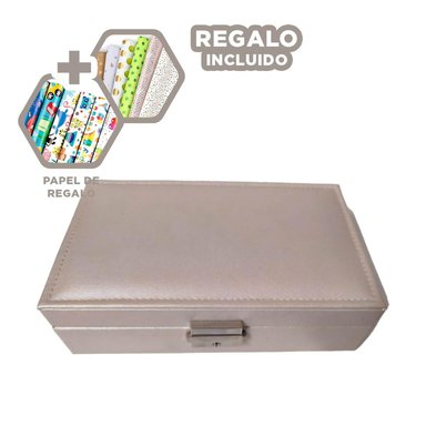 JOYERO ELEGANTE Y ORGANIZADO EN BEIGE Y+PAPEL DE REGALO